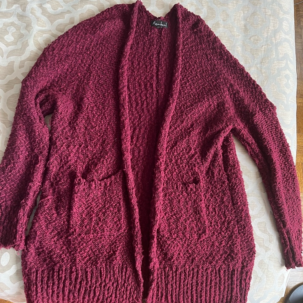 Long sleeve maroon cardigan